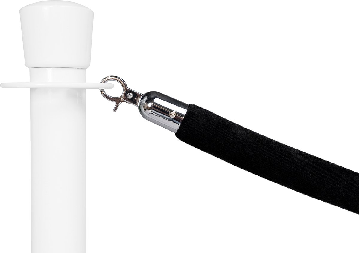   | Afzetkoord Velours | Chroom - Zwart